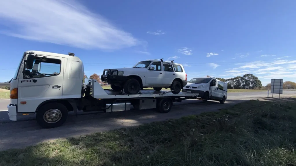 Car wreckers Ballarat picking up a 4WD for dismantling